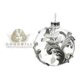 ベルギー GOODWILL(グッドウィル) シルバー ツタ 透明ボール 10cm ヨーロッパ クリスマスツリー オーナメント クリスマスオーナメント 北欧 おしゃれ サングッド sungood AL 70222[150002]