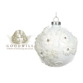 ベルギー GOODWILL(グッドウィル) ホワイト フラワー ボール 12cm ヨーロッパ クリスマスツリー オーナメント クリスマスオーナメント 北欧 おしゃれ サングッド sungood AL 70226[150003]
