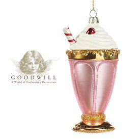 ベルギー GOODWILL(グッドウィル) アイスクリームカップ (淡いピンク器) ガラス 12cm ヨーロッパ クリスマスツリー オーナメント クリスマスオーナメント 北欧 おしゃれ サングッド sungood YA 92312[150018]