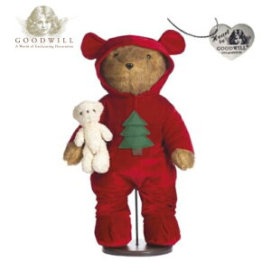 GOODWILL(グッドウィル) ベルギー直輸入 テディベア カバーオールとぬいぐるみ 46cm ヨーロッパ クリスマスツリー オーナメント クリスマスオーナメント 北欧 おしゃれ サングッド sungood C 19301[1