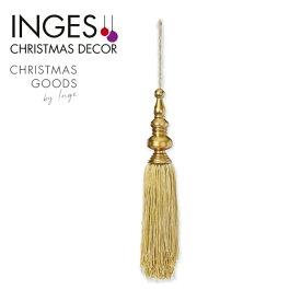 INGE-GLAS クリスマスツリー オーナメント ドイツ INGE-GLAS GOODS(インゲグラス グッズ) タッセル付きハンガー、ポリレジン、25cm　金色 北欧 おしゃれ sungood サングッド 700001490【120071】