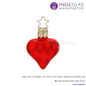 100113 INGE-GLAS(CQEOX)MANUFAKTUR(}jt@N`[)hCcA Herz mit Punkten rot matt [H][}bgbhn[g hbg] CHRISTMAS VISIONSC NX}X NX}Xc[ I[ig 