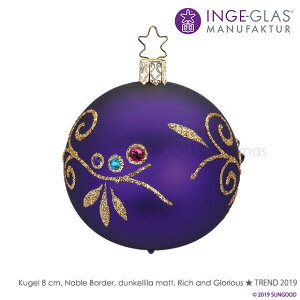 20968T008 INGE-GLAS(CQEOX)MANUFAKTUR(}jt@N`[) I[ig Kugel Noble Border dunkellila matt [A][{[ m[u{[_[ _[Np[v}bg][SWAROVSKI XtXL[t] Yh