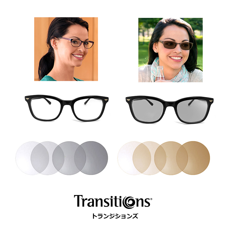 Transitions 調光レンズ 眼鏡 加工用 トランジションズ 2枚１組 レンズ 眼鏡 サングラス UVカット 紫外線対策