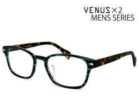 メガネ メンズ ウェリントン型 1286-8 [ 度付き・伊達メガネ・クリアサングラス・老眼鏡として 対応可能 ] [ 薄型 UVカットレンズ付き ] おしゃれ 眼鏡 venus×2MENS