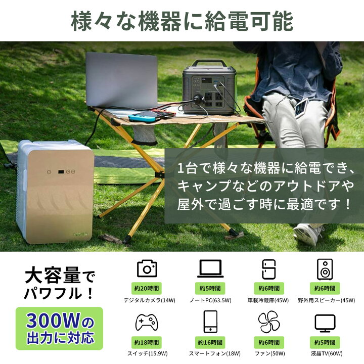 ポータブル電源 R300 80000mAh キャンプ 釣り 災害の備えに