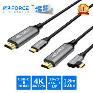 【2本目半額/3本目タダ】Type-C(オス) to HDMI(オス) 変換ケーブル ストレート L字 4K 1.8m/3m hdmi 変換…