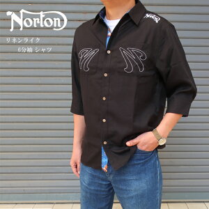 norton m[g lCN 6 Vc 252n1501b Y ubNyNorton/Linen-Like 6-Sleeve Shirt/j/hJ/gbvX/oCJ[Y/AJW/JWA/Xg[g/傫TCY/̓zy2025N