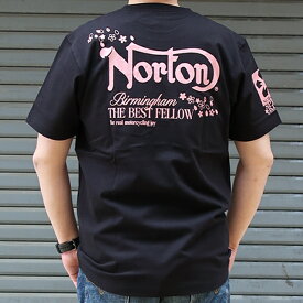 norton ノートン 半t メンズ サクラ シャイニー クルーネック半袖Tシャツ 242n1029b【Norton/男性/トップス/半袖T/バイカーズ/アメカジ/桜/春/夏】【2024年モデル】【あす楽対応】【正規品】