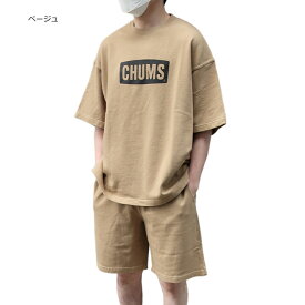 チャムス chums 上下セット メンズ 半袖クルートップ セットアップ ch00-1385/ch03-1300 ブラック/ネイビー/ベージュ/M/L【CHUMS/スウェット/ハリケーンウォーカース/アウトドア/ストリート/オーバーサイズ】【2023年モデル】【あす楽対応】【正規品】