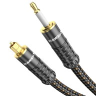 RAWAUX光デジタルケーブル 2M 24K金メッキ トスリンク to Mini TOSLINK 角型-丸型 変換 3.5mm トスリンク…
