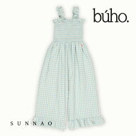 ＜Buho＞ GINGHAM JUMPSUIT - AQUA
