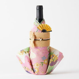 Kimono 着物 ボトルカバー 「金彩(白)」 ファーストライン Kimono BOTTLECOVER 着物 ワイン 日本酒 シャンパン ギフト プレゼント お土産 日本製