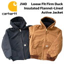 カーハート ダックジャケット J140 CARHARTT ルーズ フィット ダック インサレーテッド フランネル ラインド アクティブ ジャケット LOOSE FIT FIRM DUCK INSULATED FLANNEL-LINED ACTIVE JACKET キルティング USA アメリカ製 ブラウン ブラック