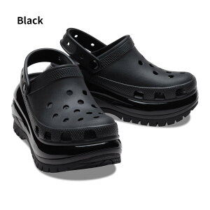 �N���b�N�X ���K �N���b�V�� �N���b�O �T���_�� 207988 �u���b�N �z���C�g �{�[�� CROCS MEGA CRUSH CLOG BLACK WHITE BONE 22 23 24 25 �A�C�R�j�b�N�R���t�H�[�g �`�����L�[�\�[�� ���j�Z�b�N�X ���f�B�[�X 