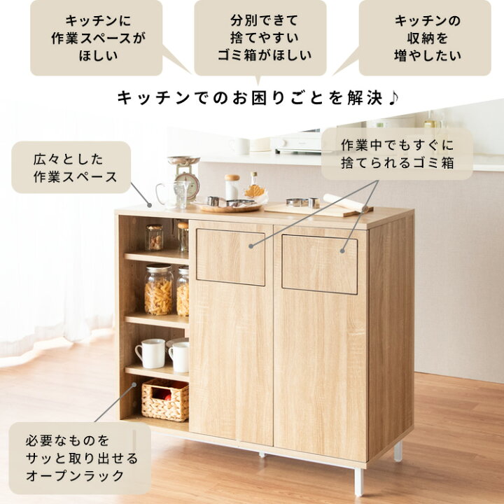 楽天市場】ダストボックス 両面ふた付きごみ箱 45L分別 キッチン 