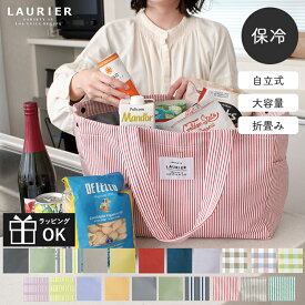【メール便は送料無料】 エコバッグ 保冷 レジカゴ バッグ LAURIER ローリエ レジカゴ対応 保冷バッグ 保温 保冷ショッピングバッグ 自立式 レジ袋 マイバッグ トート レジかご マチ広 折りたたみ たためる 大容量 買い物かごバッグ 柄 無地