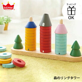 送料無料 (北海道・沖縄は対象外) 積み木 森のリングタワー 型はめ パズル 知育玩具 出産祝い 男の子 女の子 北欧 おしゃれ 可愛い かわいい 木製 木1歳半 1.5歳 2歳