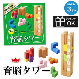 知育玩具 3歳 木製 パズル おもちゃ 送料無料 （北海道・沖縄は対象外） 育脳タワー エドインター 出産祝い