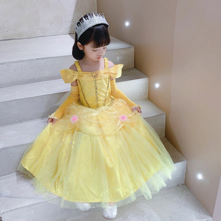 楽天市場】2点セット 子供 ベル風 ドレス グローブ付き プリンセス 