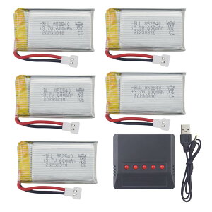 yz5PCS 3.7V 600mAh `Edr +5 in 1[d ɓK Syma X5C X5C-1 X5SC X5SW H5C V931 S5C S5W SS40 FQ36 T32 T5W H42 X708 X708W X709W E32HW CW4 4q@ANZT[[gRg[wRv^[