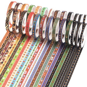 【送料無料】Yubbaex マスキングテープ 古代の部族の柄 金箔押し 5mm幅 x 20巻+3mm幅 x 6巻 薄いです プレゼント包装、DIY工芸品、ノートの装飾に使える (インドのトーテム 26巻)