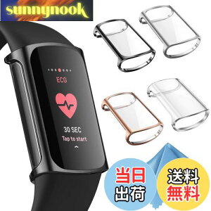 yzFintie for Fitbit Charge 6 / 5 P[X NA \tg TPU bL XN[Jo[ Sʕیop[ VF EȒP ϏՌ tBbgrbg یJo[ (4Zbg)(Vo[/NA/