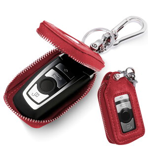 【送料無料】Annhua 男女兼用 キー カバー リレーアタック非対応 各種機種対応 レッド キーホルダー スマートキーケース PUレザー リモコンキーケース 汚れ 落下 傷防止 透明窓付き ホンダ マ