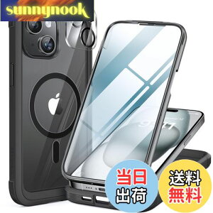 yzMiracase iPhone15 p P[X MagSafeΉ 9H KX 360°ی X}zP[X iPhone15 p Jo[ Sgop[یP[X 6.1C` tJo[ CX[dΉ }OZ[tΉ }O