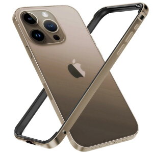 【送料無料】MQman iPhone16Pro アルミバンパー シリコン裏地 一体型 ストラップホール有り フレーム 薄型 レンズ保護デザイン シンプル メタルカバー (デザートチタニウム, iPhone16 Pro)