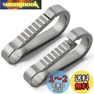 【送料無料】TIMULTI チタン カラビナ 小型 鍵 車 キーホルダー クイックリリース キーフック バックパック ベルトループ おしゃれ 紛失防止 取付簡単 頑丈(グレー/Sサイズ 2個)