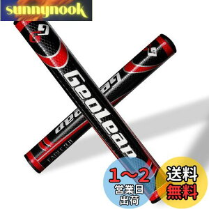 【送料無料】Geoleap パターグリップ-ソフトポリウレタン素材 ラウンド型 軽量ゴルフグリップ 4色 2サイズオプション (黒赤, スタンダードサイズ(2.0))