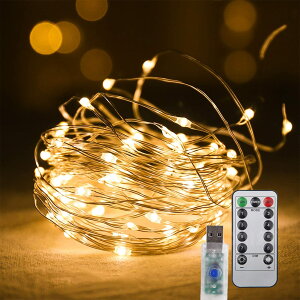 【送料無料】CCINEE LEDイルミネーションライト ジュエリーライト 100球 10m USB式 リモコン付 8モード 点滅 点灯 タイマー機能 防水 防塵仕様 屋外 室内 ガーデンライト 正月 クリスマス 結婚式
