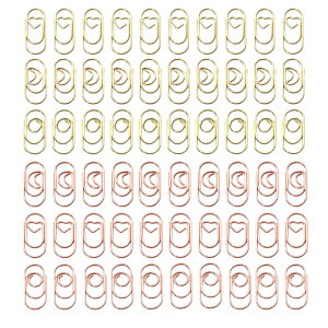 【送料無料】Getrays 60個 小さな ペーパークリップ、2cm かわいい形 心 月 丸 金属 クリップ ブックマーク メモクリップ ペーパークランプ にとって 学校 文房具 文書組織 事務用品 (ゴールド &