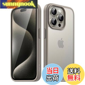 �y���������zJETech �}�b�g�P�[�X iPhone 15 Pro 6.1�C���`�p �ϏՌ����~���^���[�O���[�h�̗����h�~ ������̔������̔w�ʓd�b�J�o�[ �w��h�~ (�i�`�������`�^�j�E��)