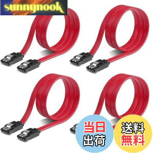 �y���������zSZSL SATA �P�[�u�� �i�X�g���[�g�^�j��50cm 6 Gbps�Ή� ���b�`�t�� SSD��HDD���� Sata3 �V���A�� ATA3 �P�[�u�� ���b�h (�X�g���[�g�^ 4�{)