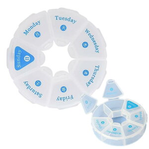 【送料無料】NC Suu 薬ケース ピルケース サプリメント収納ケース 1週間分 飲み忘れ防止 手のひらサイズ 携帯用 持ち運びやすい コンパクト 防水 週間薬箱 整理整頓