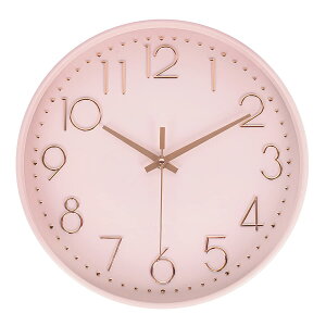 【送料無料】HZDHCLH 掛け時計 電波時計 おしゃれ 壁掛け 時計 北欧 連続秒針 静音 壁掛け時計見やすい 30cm アナログ 夜間秒針停止 (ピンク)