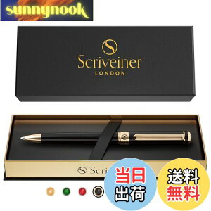 �y���������zScriveiner �{�[���y�� �ō��� 24���d�グ �V���~�b�g �����t�B�� �ō��̃{�[���y���M�t�g�Z�b�g �j�� �r�W�l�X�}�� ���� �I�t�B�X�ɍœK (�u���b�N) Black Lacquer Ballpoint Pen