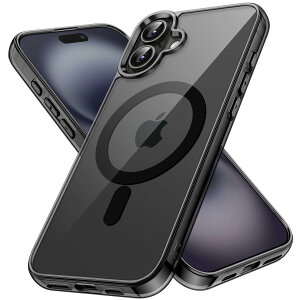 yzJETech iPhone 16 Plus 6.7C`p }Olbg P[X MagSafeΉ Ռz op[Jo[ h~ NAobN (ubN)