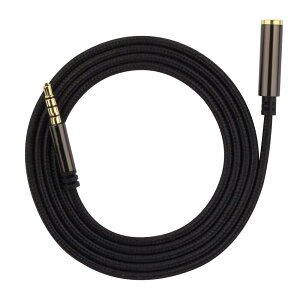 【送料無料】LOYELEY ヘッドホン延長コード 2m 標準3.5mm ナイロン編み オーディオ延長ケーブル ステレオミニプラグ 四極のみ対応 ヘッドセット スピーカー Android用