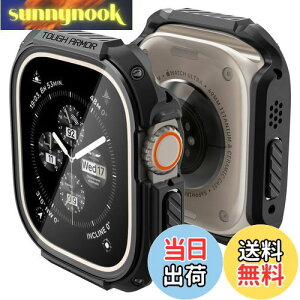 �y���������zSpigen Apple Watch 49mm �P�[�X �y Apple Watch Ultra2 / Ultra �Ή� �z �K���X ��̌^ �ČRMIL�K�i�擾 ��ʕی� �ϏՌ� ���� �Ռ� �z�� ���菝 �h�~ �ی�J�o�[ �^�t�E�A�[�}�[ ACS05457 (�u���b