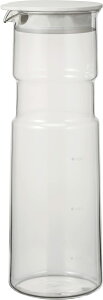 【送料無料】HARIO(ハリオ) 冷水筒 耐熱ガラス製 フリー ポット・ホールド 1000ml ホワイト 日本製 麦茶 ボトル お茶 冷蔵庫 6FP-10-W