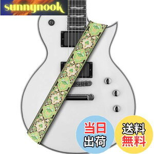 yzAMUMU Guitar Strap Vintage Flower Jacquard for Acoustic, Electric and Bass Guitars -W/FREE Button and Blocks