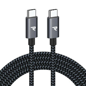 【送料無料】RAMPOW USB Type C ケーブル【2M 黒 /PD3.0&QC3.0超高速充電】60W/3A充電 高速データ転送対応 高耐久ナイロン usbc usbc ケーブル iPhone 16/iPhone 15シリーズ充電ケーブル MacbookPro/iPad Pro&Air/Google P