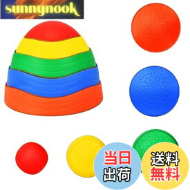 【送料無料】GIANTEX バランスストーン 子供用 5個セット 耐荷重100kg バランス ストーン 平均台 バランスボード バランストレーニング 室内 屋外 遊具