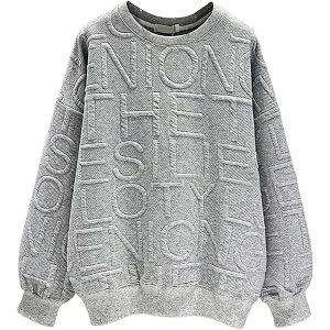 【送料無料】Beylimcy レディース トレーナー パーカー プルオーバー エンボス加工 トップス スウェット 長袖 ゆったり 英字 カットソー カップル おしゃれ カジュアル 春 秋 冬 Bey13