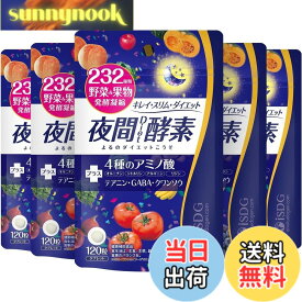 【送料無料】[医食同源ドットコム] iSDG 夜間酵素 ダイエットサプリ 232種 野菜と果物 マルチ酵素 発酵 乳酸菌 GABA クワンソウ アミノ酸配合 ダイエット 色：夜間酵素5個セット