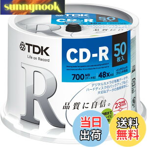 �y���������zTDK �f�[�^�pCD-R 700MB 48�{���Ή� �z���C�g���C�h�v�����^�u�� 50���X�s���h�� CD-R80PWDX50PE