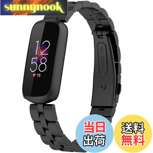 �y���������z�Ή�Fitbit Luxe/Luxe Special Edition �o���h �X�e�����X �t�B�b�g�r�b�g Luxe �o���h �ϋv�� �K�тɂ��� Fitbit Luxe Special Edition �����x���g ���߉\ �r�W�l�X�� �j���ʗp�i�u���b�N�j